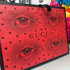 Gucci Red, Black Eye Motif large paper bag